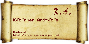 Körner András névjegykártya